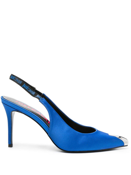  Just Cavalli 95mm Satin Slingback Pumps - Blue 