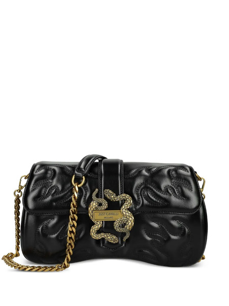  Just Cavalli Snake-buckle Quilted Shoulder Bag - Black 