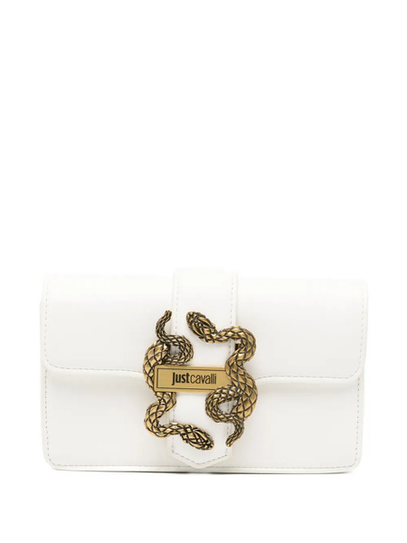  Just Cavalli Snake-detail Clutch Bag - White 