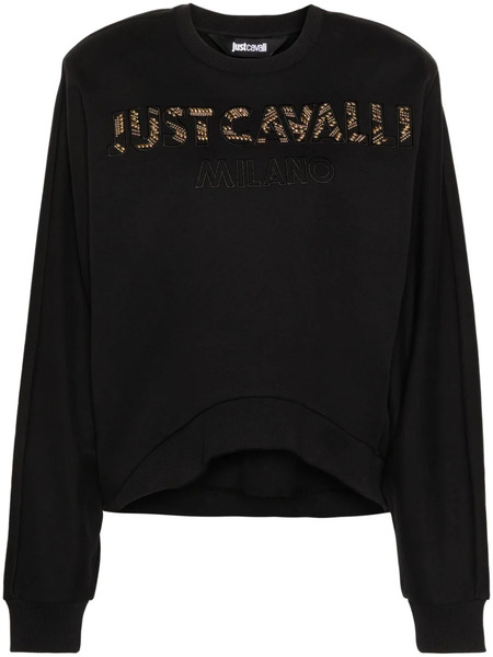  Just Cavalli Stud-detail Cotton Sweatshirt - Black 