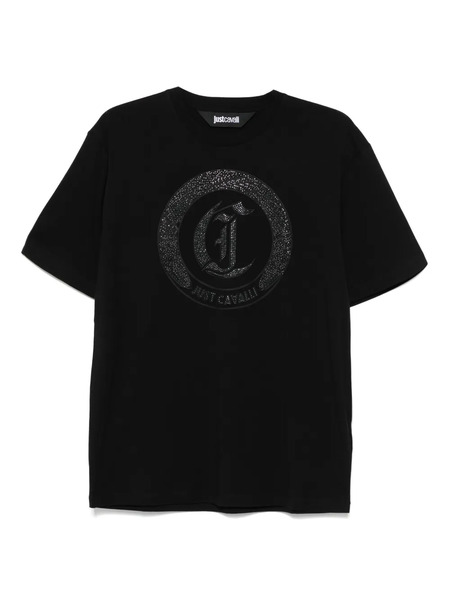  Just Cavalli Stud-embellished Logo T-shirt - Black 