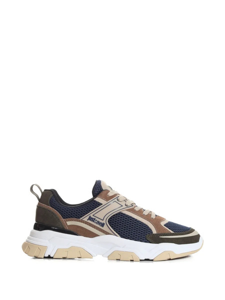  Just Cavalli Textured Panelled Sneakers - Blue 