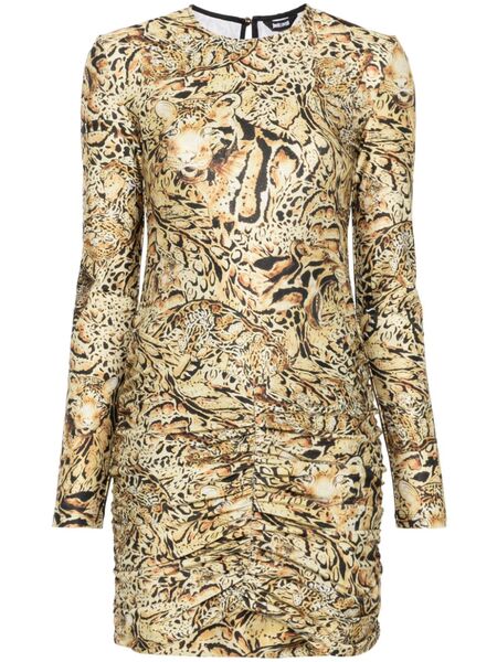  Just Cavalli Tiger-print Mini Dress - Yellow 