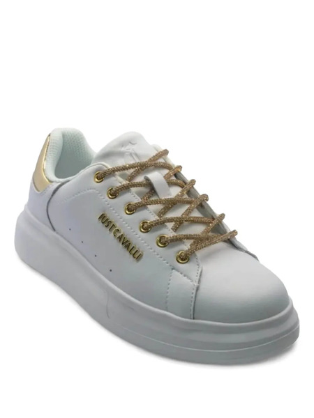  Just Cavalli Ursa Leather Sneakers - White 