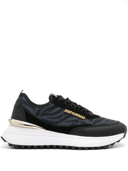  Just Cavalli Zebra-print Panelled Sneakers - Black 