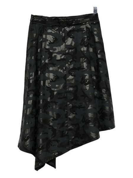  Juun.j Asymmetric Camouflage Skirt - Grey 