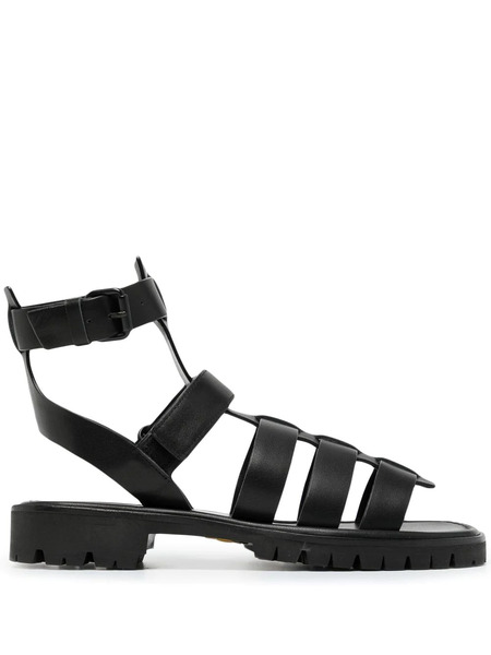  Juun.j Caged Leather Sandals - Black 