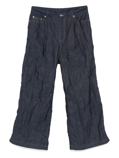 Juun.j Crease-effect Trousers - Blue 