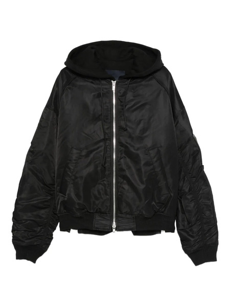  Juun.j Hooded Bomber Jacket - Black 