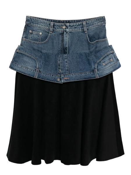  Juun.j Layered-design Skirt - Blue 
