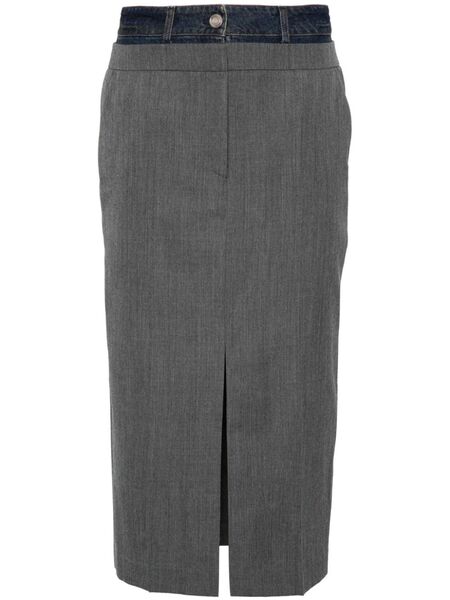  Juun.j Layered Midi Skirt - Grey 