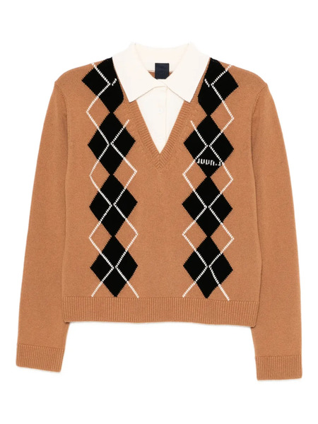  Juun.j Layered Polo Top - Brown 
