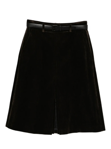  Juun.j Pleated Corduroy Skirt - Brown 