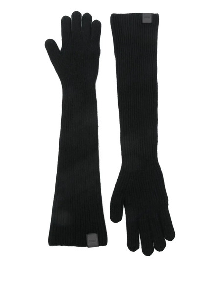  Juun.j Ribbed Gloves - Black 
