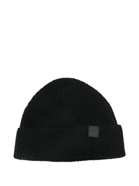  Juun.j Ribbed Logo-patch Beanie - Black 