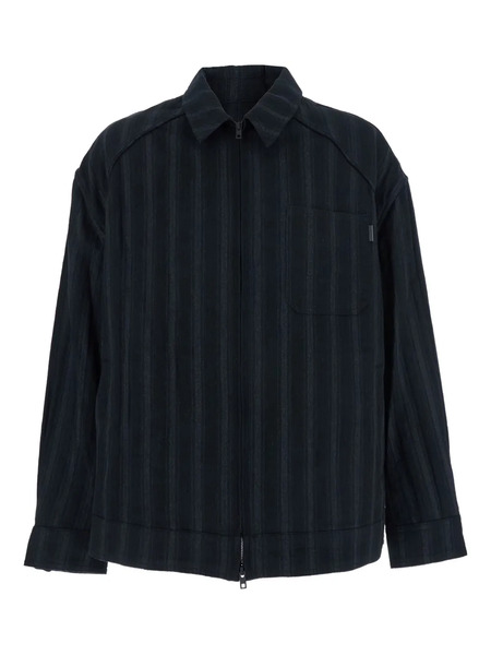  Juun.j Striped Zip-front Shirt - Black 