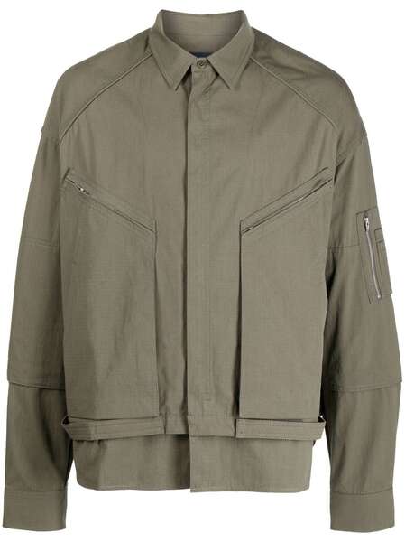  Juun.j Tilted Zip-pockets Shirt Jacket - Green 