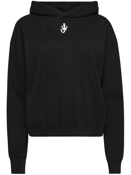  Jw Anderson Anchor-embroidered Hoodie - Black 