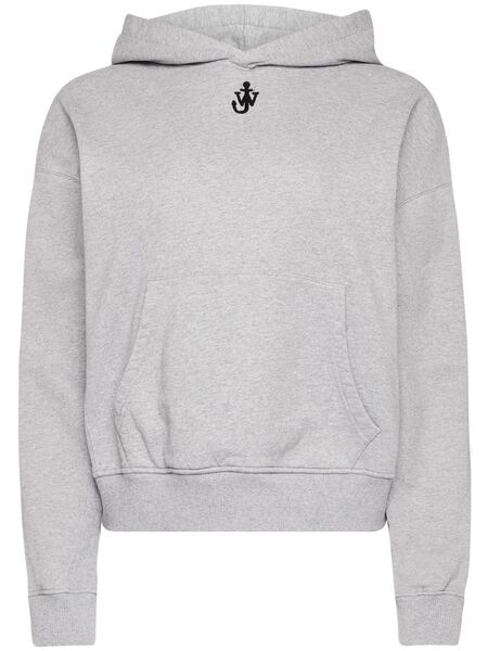  Jw Anderson Anchor-embroidered Hoodie - Grey 