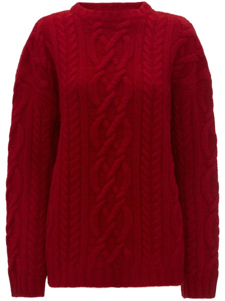  Jw Anderson Cable-knit Crew-neck Jumper - Red 