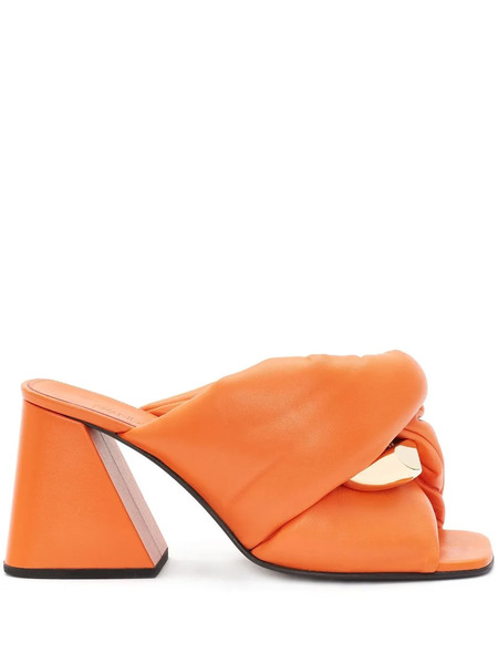  Jw Anderson Chain Twist Leather Sandals - Orange 