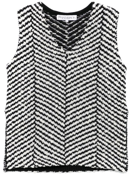  Jw Anderson Chevron-knit Top - Black 