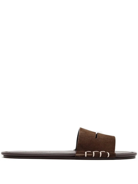  Jw Anderson Cut-out Detailing Flat Sandals - Brown 