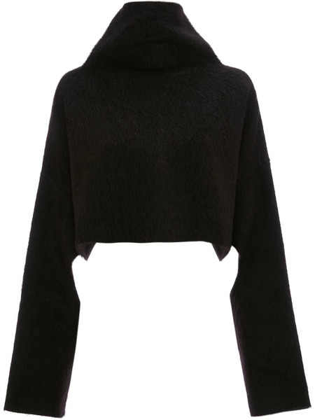  Jw Anderson Cut-out Oversized Cropped Jumper - Black 