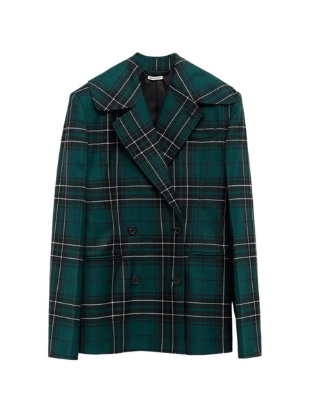  Jw Anderson Double-breasted Plaid Bazer - Green 