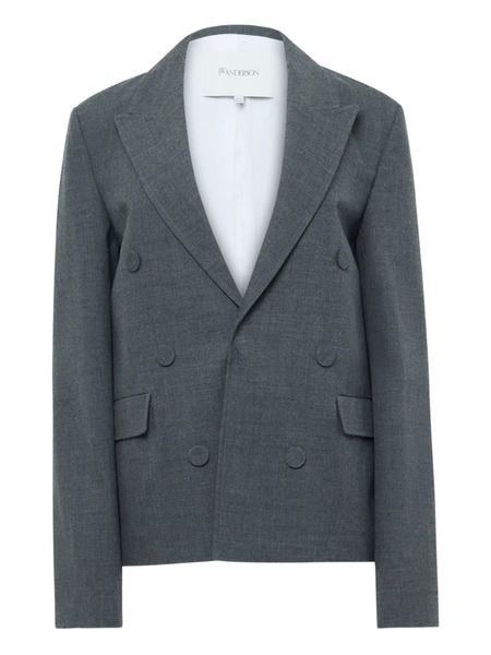  Jw Anderson Double-breasted Wool Blazer - Grey 