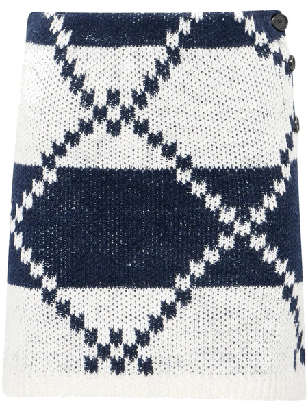  Jw Anderson Fair Isle-knit Mini Skirt - White 