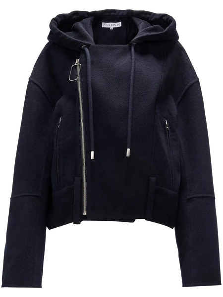  Jw Anderson Hooded Wool Jacket - Blue 