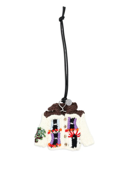  Jw Anderson Knitted House Charm Keyring - Neutrals 