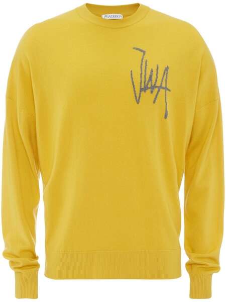  Jw Anderson Logo-embroidered Jumper - Yellow 