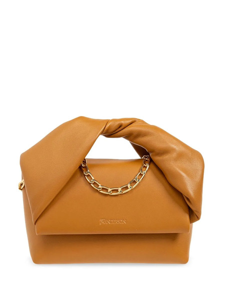  Jw Anderson Medium Twister Leather Tote Bag - Brown 