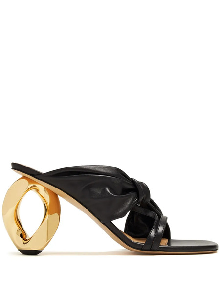  Jw Anderson 95mm Chain-heel Mules - Black 