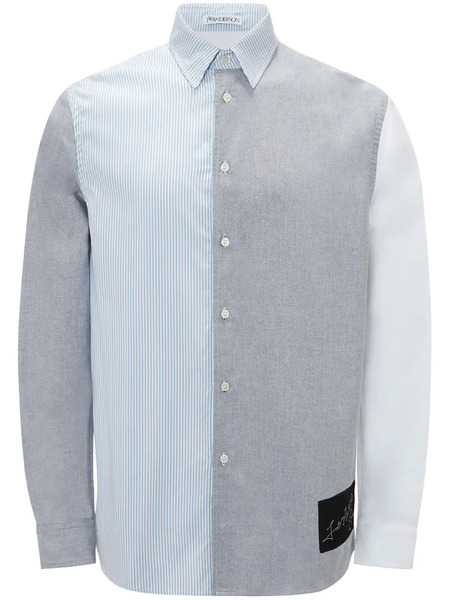  Jw Anderson Patchwork-design Cotton Shirt - Blue 