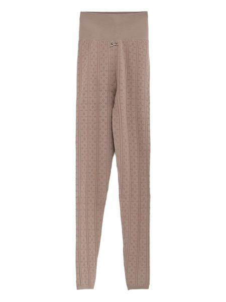  Jw Anderson Pointelle Bow Leggings - Neutrals 