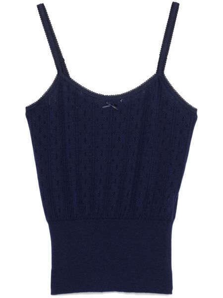  Jw Anderson Pointelle-knit Top - Blue 
