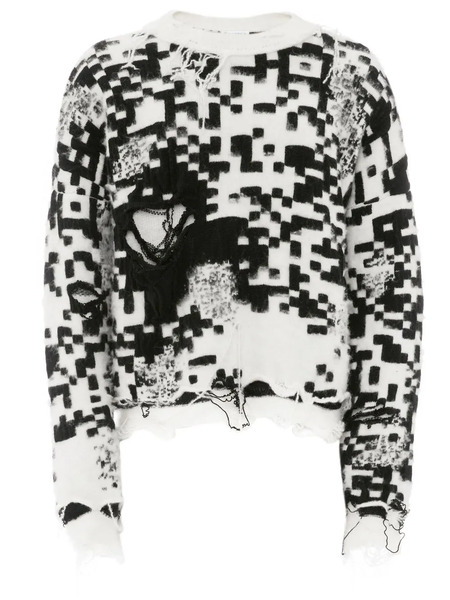  Jw Anderson Qr-code Knit Jumper - White 