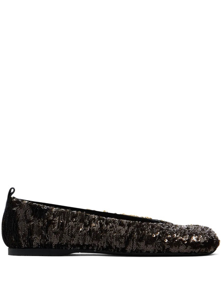  Jw Anderson Sequinned Ballerina Flats - Black 