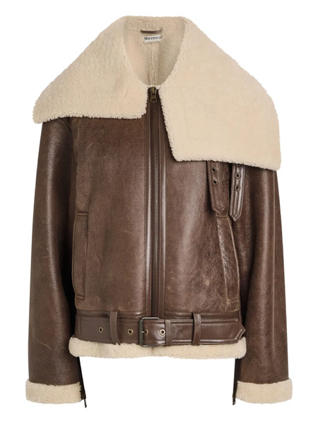  Jw Anderson Shearling Belted Jacket - Brown 