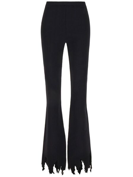  Jw Anderson Shredded-hem Flared Trousers - Black 