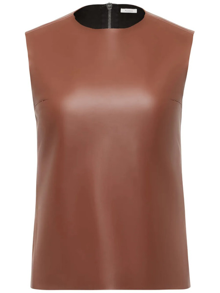  Jw Anderson Sleeveless Leather Top - Brown 