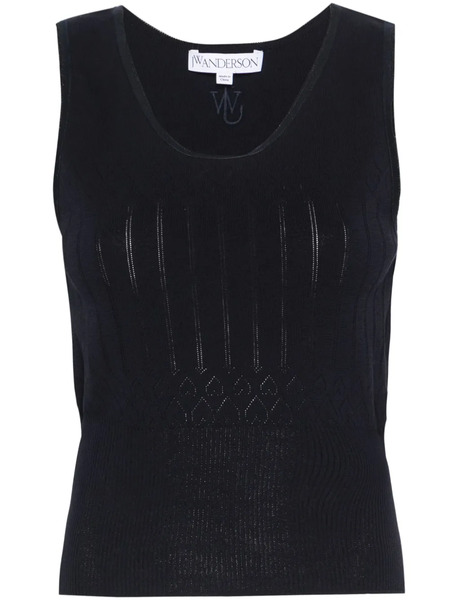  Jw Anderson Sleeveless Pointelle-knit Top - Blue 
