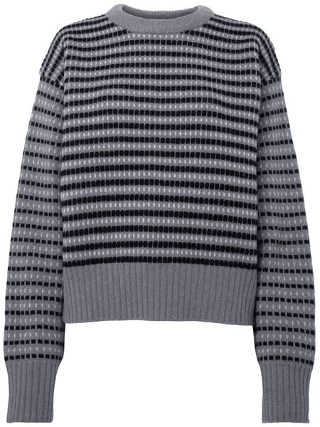  Jw Anderson Striped-jacquard Wool Sweater - Grey 