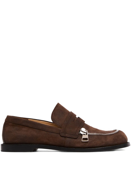  Jw Anderson Suede Biker Loafers - Brown 