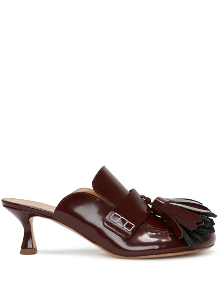  Jw Anderson Tassel-detail Leather Mules - Red 