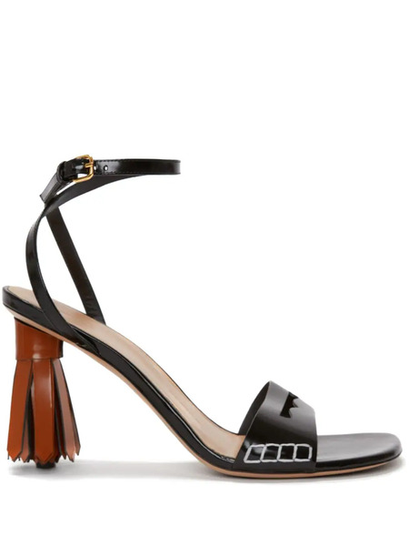  Jw Anderson Tassel-heel Leather Sandals - Black 