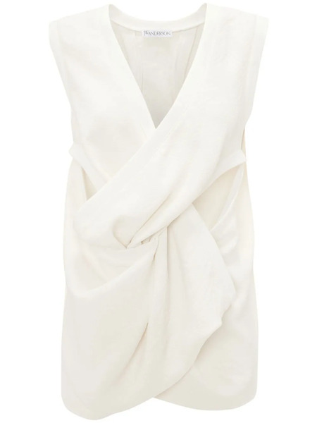  Jw Anderson Twist-front Sleeveless Top - White 